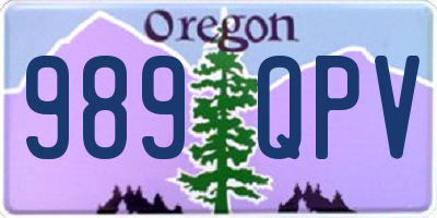 OR license plate 989QPV