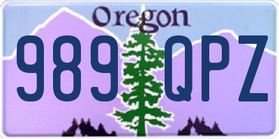 OR license plate 989QPZ