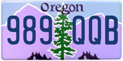 OR license plate 989QQB