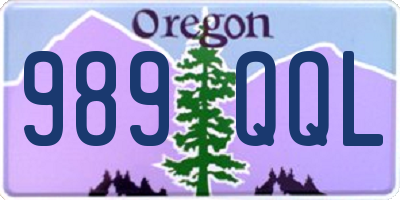 OR license plate 989QQL