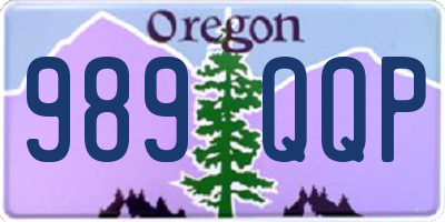 OR license plate 989QQP