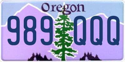 OR license plate 989QQQ