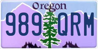 OR license plate 989QRM