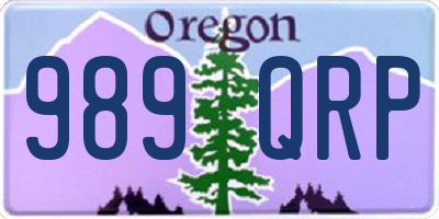 OR license plate 989QRP