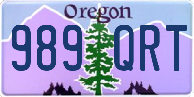 OR license plate 989QRT
