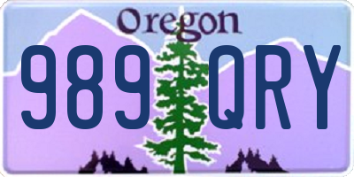 OR license plate 989QRY