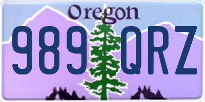 OR license plate 989QRZ