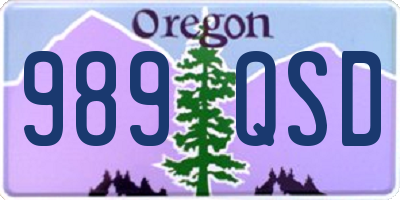 OR license plate 989QSD