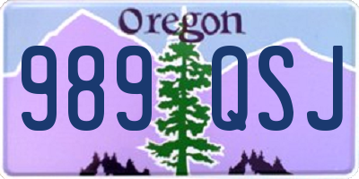 OR license plate 989QSJ
