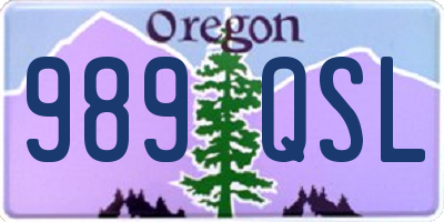 OR license plate 989QSL