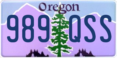 OR license plate 989QSS