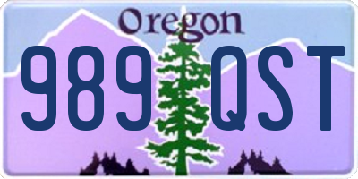 OR license plate 989QST