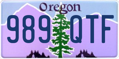OR license plate 989QTF