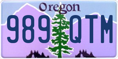 OR license plate 989QTM