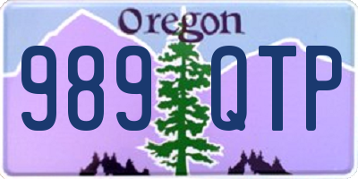 OR license plate 989QTP