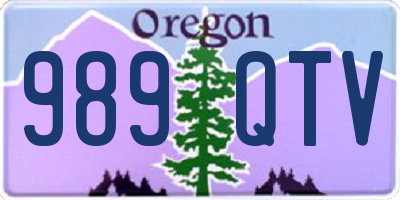 OR license plate 989QTV