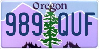 OR license plate 989QUF