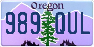 OR license plate 989QUL