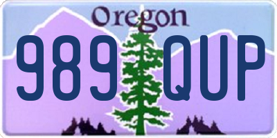 OR license plate 989QUP