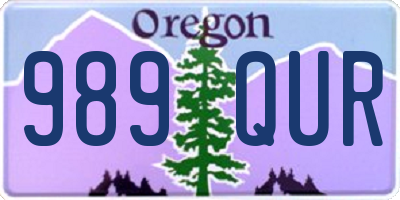 OR license plate 989QUR