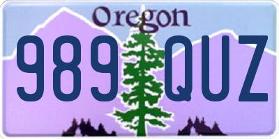 OR license plate 989QUZ