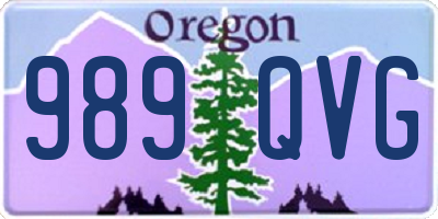 OR license plate 989QVG