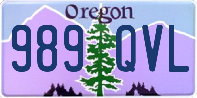 OR license plate 989QVL