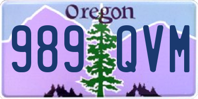 OR license plate 989QVM