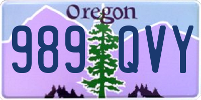 OR license plate 989QVY