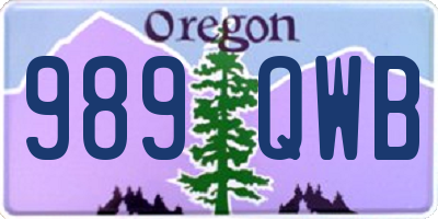 OR license plate 989QWB