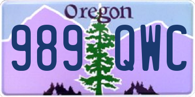 OR license plate 989QWC