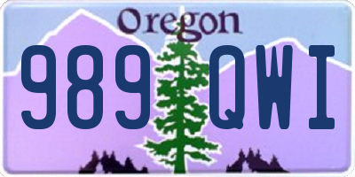 OR license plate 989QWI