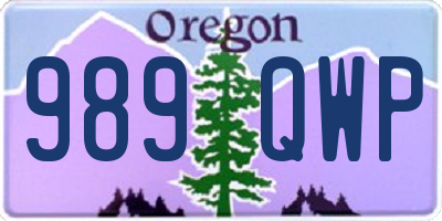 OR license plate 989QWP