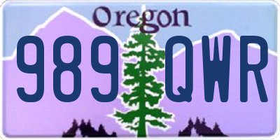 OR license plate 989QWR