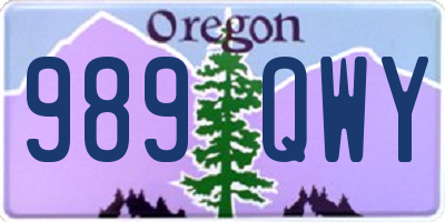 OR license plate 989QWY