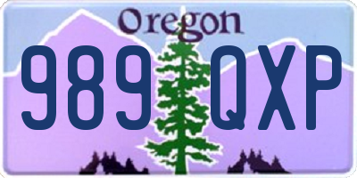 OR license plate 989QXP