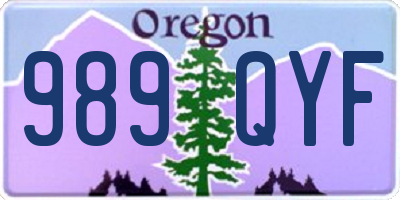 OR license plate 989QYF
