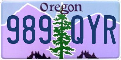 OR license plate 989QYR