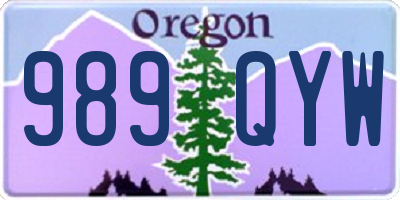 OR license plate 989QYW