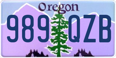 OR license plate 989QZB
