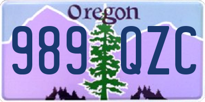 OR license plate 989QZC