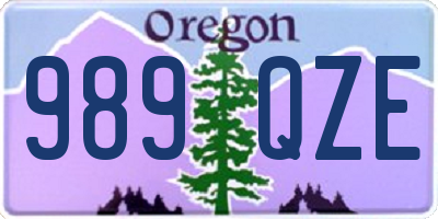 OR license plate 989QZE
