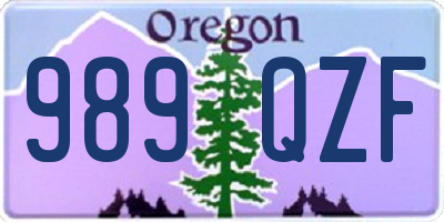 OR license plate 989QZF