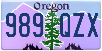 OR license plate 989QZX