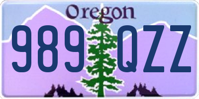 OR license plate 989QZZ