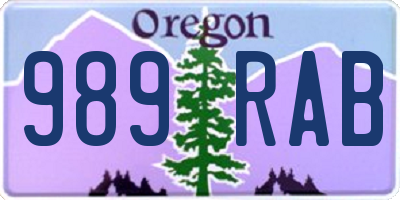 OR license plate 989RAB