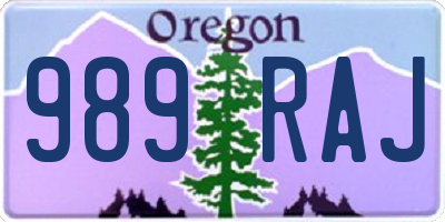OR license plate 989RAJ