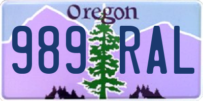 OR license plate 989RAL