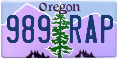 OR license plate 989RAP