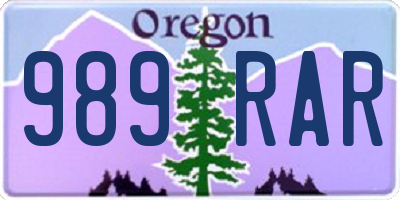 OR license plate 989RAR